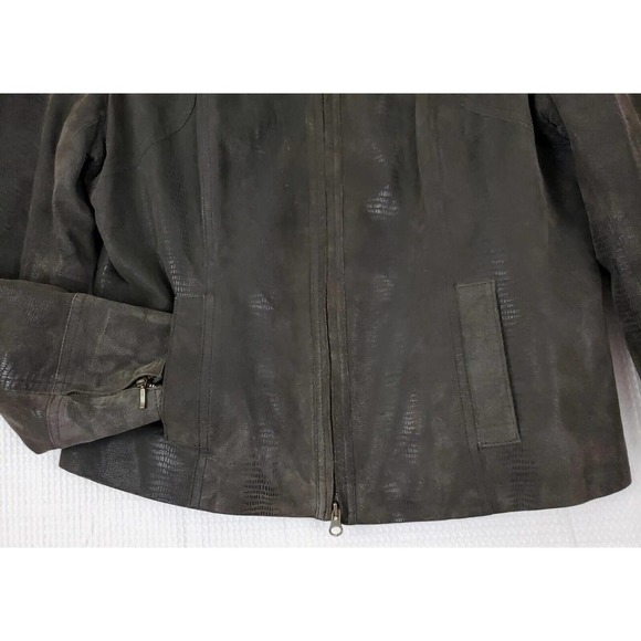 Alfani ~Woman Size XL~ Brown 100% Leather Full Zip Lined Pockets Ladies Jacket. - Picture 7 of 12
